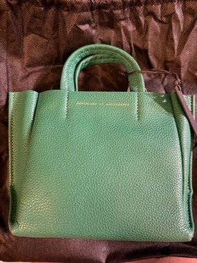 Authentic Ampersand as Apostrophe Green Leather Mini Tote
